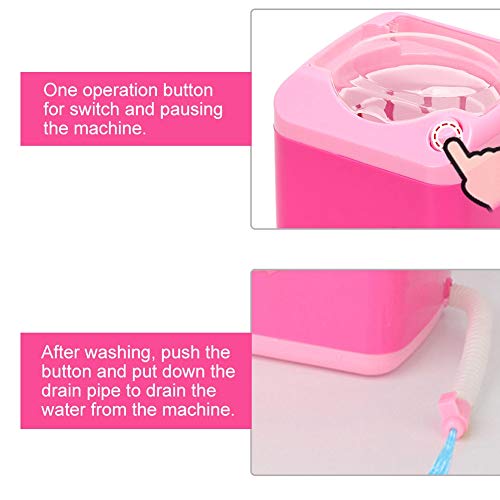 Uxsiya Elektrische mini-wasmachine, automatische make-up-borstelreiniger, kinderspeelgoed, mini-wasmachines voor make-up sponzen (roze) - Image 6