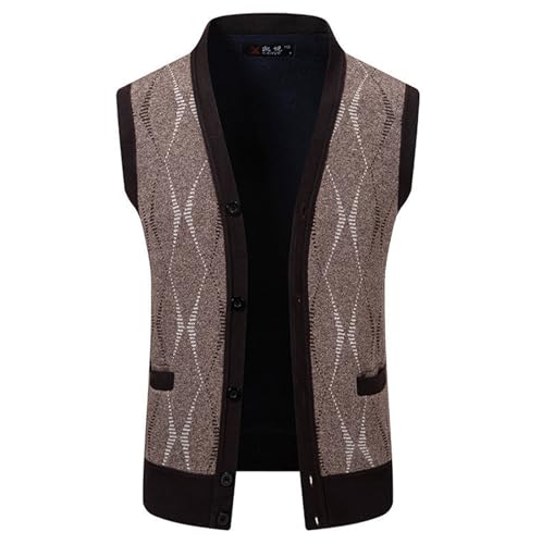 Men's Argyle Sweater Vest Lightweight Plaid Knit Cardigan Vest Vintage Slim Fit Sleeveless Vests2