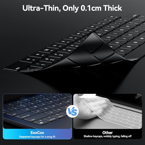 Image of EooCoo Keyboard Cover Skin for MacBook Neo, Pro 14 /16, Air 13 /15, Black