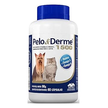 PELO E DERME 1500 VETNIL CAES E GATOS COM 60 CAPSULAS