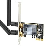 sjlerst Dualband-WLAN-PCI-Express-Karte, WLAN-WLAN-Adapter, 300-Mbit/s-PCI-E-Bluetooth 4.0 + 2x5dBi-Antenne für Windows 7/8/10