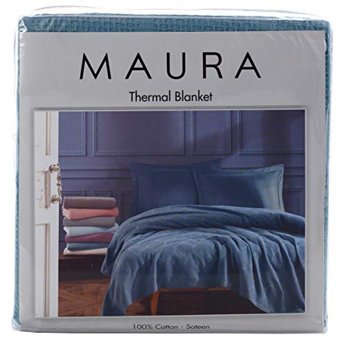 Maura Thin Summer Blankets Cotton Decorative Thermal Blanket, Sateen Jacquard Design - Breathable, Cozy Blanket Perfect For Layering Any Bed. Full/Queen Size 90”X 90” #TOP5