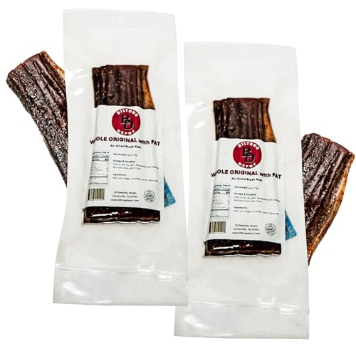 Biltong Depot Original Beef Biltong Slab with Fat – 1lb (2 x 8oz Slabs) | Air-Dried Beef Jerky Snack | High Protein | Zero Sugar | Keto & Paleo Friendly | Gluten Free | No Artificial Preservatives | No MSG