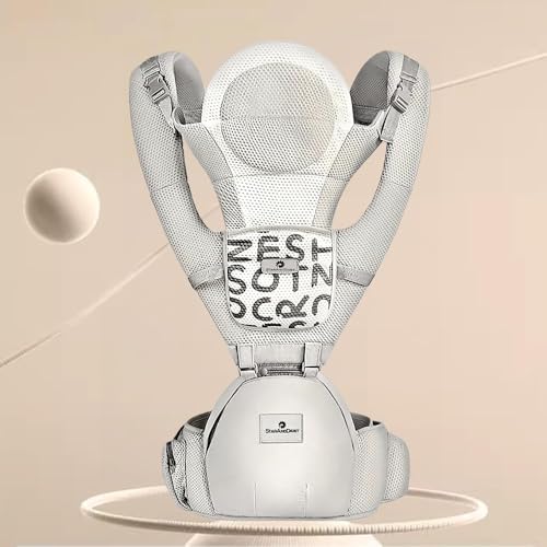 StarAndDaisy Baby Carrier for 0 to 3 Year Baby/Baby Carrier with 6 Carrying Positions/Baby & Toddler Carrier Sling with Hip Seat/Large Storage & Phone Pocket (Grey)