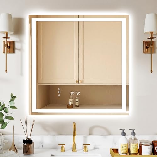 BTBF 36X36Inch LED Bathroom Mirror with Lights Vanity Mirror for Wall Lighted Mirrors for Bathroom...