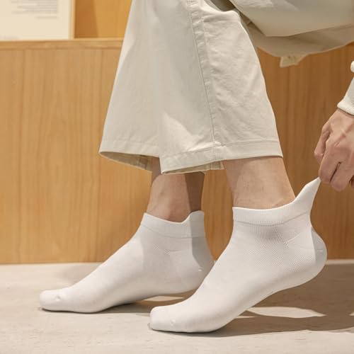 6 Pairs Ankle Socks for Men, Cushioned Low Cut Casual Socks Mens Ankle Socks With Heel Tab Size 7-113