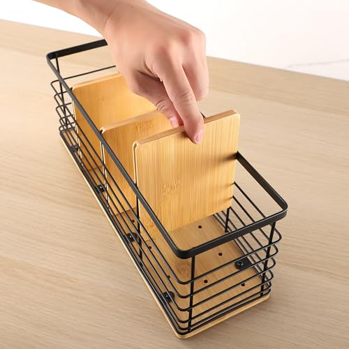 Kitchen-Utensil-Holder-for-Countertop-Large-Matte-Black-Utensil-Holder-with-Wooden-Base-Multifunctional-Farmhouse-Cooking-Utensil-Organizer-Rustic-Cooking-Utensil-with-4-Compartments Kitchen Utensil Holder for Countertop Large Matte Black Utensil Holder with Wooden Base Multifunctional Farmhouse Cooking Utensil Organizer Rustic Cooking Utensil with 4 Compartments
