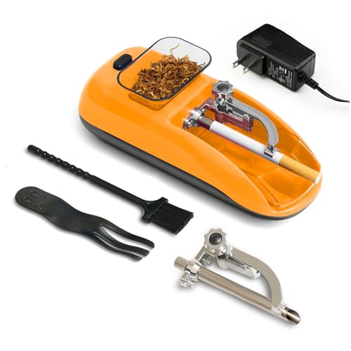 Zipetatah Automatic Cigarette Rolling Machine, Electric Cigarette Rolling Machine, Automatic Tobacco Roller Maker, Suitable for 8 and 6.5 MM Diameter Size Cigarette Paper Tube