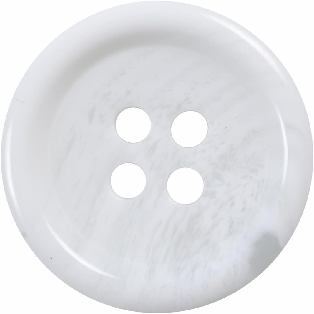 80 Pcs Large 3/4 inch White Buttons for Sewing Round Resin White Buttons for Crafts 4 Hole Flatback Coat Buttons for Shirt Sweater DIY and Clothing White Plastic Buttons 20mm Sewing Buttons Bulk