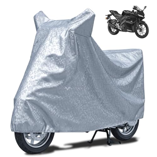 Image of FABTEC Waterproof Bike Body Cover Compatible with Yamaha R15S, A3 (Silver)