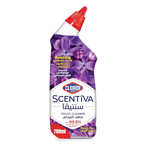 Clorox Scentiva Toilet Cleaner 709ml Tuscan Lavender No Bleach Kills 99.9% of Viruses and Bacteria