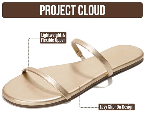 Image of Project Cloud Summer Sandals for Women with Memory Foam Insole (Transition) | Memory Foam Insole; Beach Flip Flops; Non-Slip Sole; Lightweight Double Straps; Summer Sandals for Women; Everyday Comfort