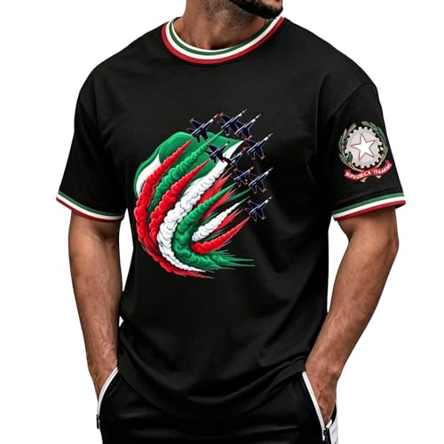 T-shirt manches courtes homme drapeau italien confection légère haut de gamme