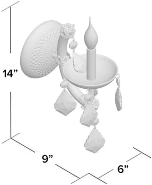 One-Day Sale: Up to 80% Off Worldwide Lighting Lyre Collection 1 Light Chrome Finish and Golden Teak Crystal Candle Wall Sconce 6 W x 14 H Small