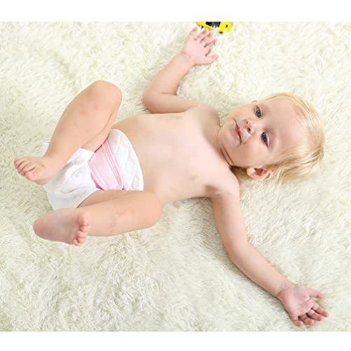 Image of 10Pcs 3-Ply Reusable Washable Cloth Diapers for Newborns, Super Absorbent Cotton Diapers, 12.59X4.72In, White