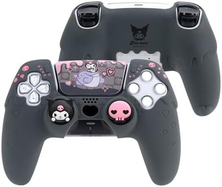 （07:30時点） Kuitmor PS5コントローラーカバー シリコン製 ソフト スキンケース PS5コントローラーカバーとシール付け 保護ケース プレイステーション5保護カバー PS5保護カバー 可愛い コントローラー対応 簡単装着 滑り止め 耐衝撃 ほこり防止 ブラック