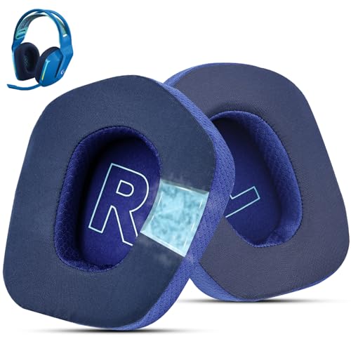 Wzsipod Almohadillas de repuesto con gel refrescante para auriculares Logitech G733 G535 G335 Lightspeed inalámbricos para videojuegos, almohadillas para oídos fabricadas en duradero tejido de seda de