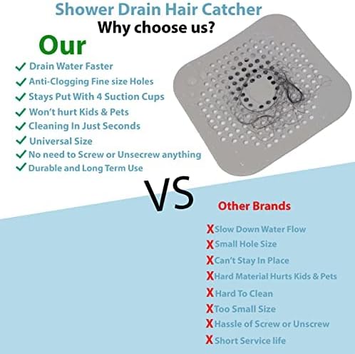3 Pack Shower Hair Drain Catcher is Hair Stopper for Shower Drain with 4 Suction Cups Easy to Install Hair Catcher Shower Drain Suit for Bathroom Bathtub Kitchen thumbnail