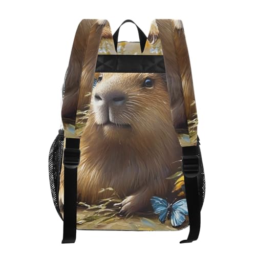 Capybara Sunflower Cute Clear Backpack, PVC Transparent Bag with Large Capacity for Boys, Girls, Men, Women, See Through Bookbag for School Work College Travel3