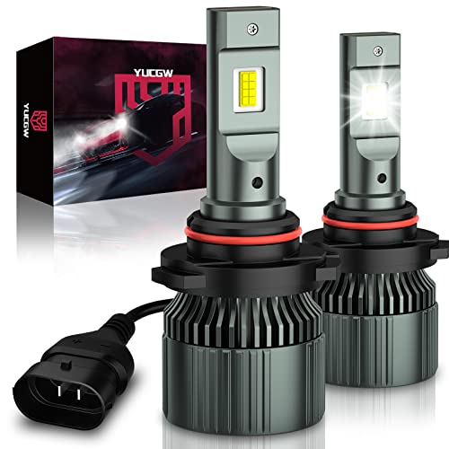 YUCGW 9006 LED Headlight Bulbs,500% Brightness 80W 16,000 LM Super Bright 6500K Cool White Canbus Ready 9006/HB4 LED Headlight Conversion Kit Mini Size Plug and Play IP68 Waterproof 2 PCS
