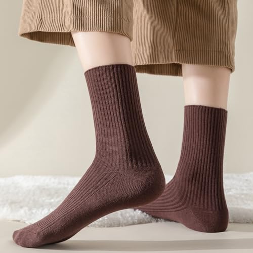 Image of Flydo 6 Pack Women's Crew Socks - Cotton, Cute Casual Athletic Soft Aesthetic