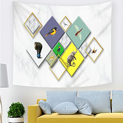 Tapiz de pared de animales multicolor para decorar salones y dormitorios modernos 4