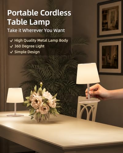 Image of EZVALO IP65 Waterproof Shower Lamp -Spa-Like Bathroom Lamp, Rechargeable Cordless Mood Light, 3 Color Temps for Relaxing Bathroom & Bathtub Experience 1 Pack (Khaki)
