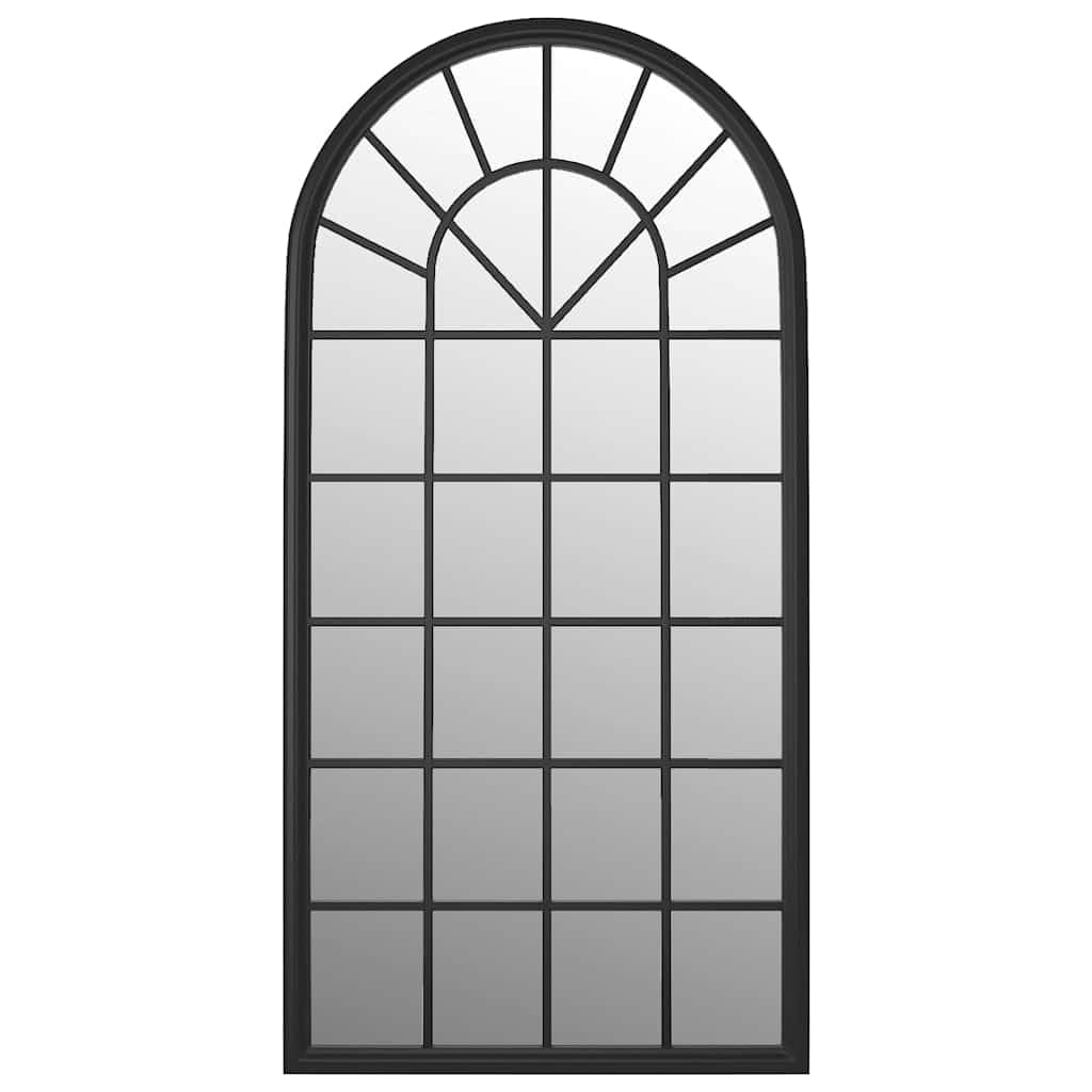 Miroir de Jardin Noir en Fer 90x45 cm pour Utilisation extérieure décoration Murale reflet agrandissement lumière Espace extérieur