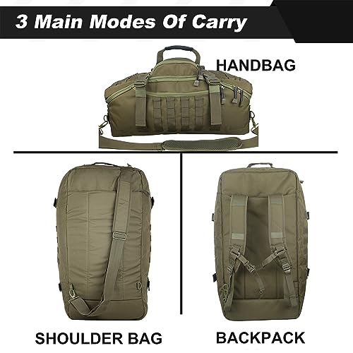 3 In 1 Military Backpack Travel Duffle Bag for Weekender Gym Traveling Workout Deployment