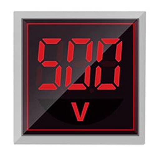 Szliyands Digital Display AC Voltage Indicator, 22mm Square Head LED Voltage Tester AC50~500V Voltmeter Monitor (Red)