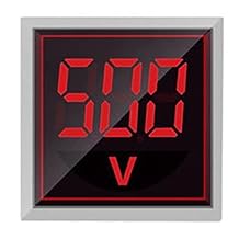 Digital Display AC Voltage Indicator, 22mm Square Head LED Voltage Tester AC50500V Voltmeter Monitor Red