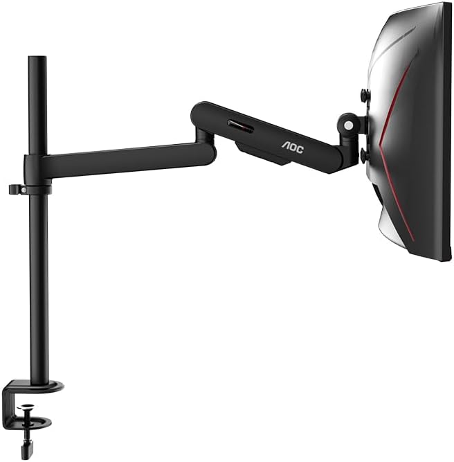 AM700 Premium Aluminum Single Monitor Arm, Mechanical Spring Vertical Column Desk Mount, Fits 17–34 Inch Screens, Max Load 19.8 lbs, 75/100mm VESA, Support Upside-Down Screen Installation