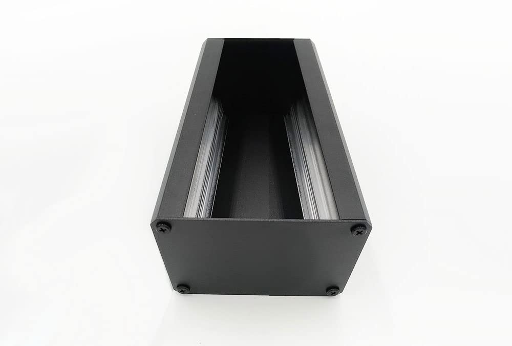Cheval Multipurpose Aluminum Enclosure Heatsink DIY Project Box (Aluminum and Aluminum extrude Enclosure with Mount bar (2U) 86 x 100 x 200 mm.) Black