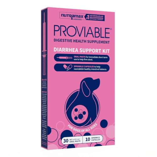 Nutramax Proviable Probiotics for Dogs Diarrhea Support Kit Digestive Health Supplement with Multiple Strains of Bacteria Plus Prebiotics Kaolin and Pectin 30 ml Paste and 10 Capsules