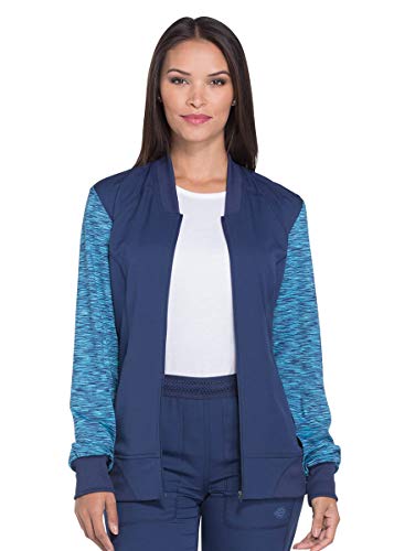Dickies Dynamix Women Warm Up Scrubs Jacket Zip Front Dk340, Xxs, Navy #TOP26