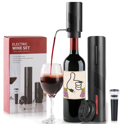ZOYIDOUX 4-in-1 Rechargeable Electric Wine Opener Gift Set – Elec...