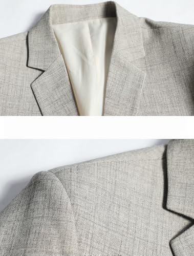 Mens Linen Blazer Jacket Slim Fit Summer Casual Sports Coat for Beach Wedding Party3