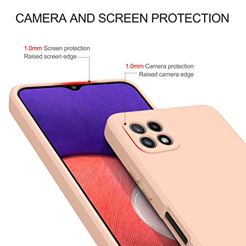 Vanjua [2 Pack] For Samsung Galaxy A22 5G Case, Stylish Liquid Silicone Slim Full-Body Protective Cover For Samsung Galaxy A22 5G 6.6 Inch Phone Case (Violet+Pink) #TOP3