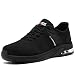 LARNMERN Zapatos de Seguridad para Hombre Verano Ligeros Zapatos de Trabajo Colchón de Aire Comodo Zapatillas de Deporte Punta de Acero Amortiguación Comodo (Negro, 39.5EU)