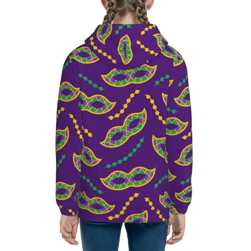 Carnival Masks and Beads Kids Pullover Hoodies Boys Sweatshirts Girls Athletic Clothes with Pocket4