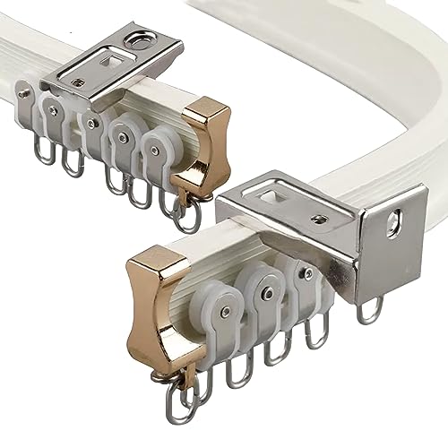 Sistema de riel flexible para cortinas de techo, 3 m, 4 m, 6 m, divisor de habitación flexible para cortinas pesadas, deslizadores de privacidad, montaje en pared/techo, ideal para ducha y baño