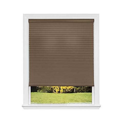 Redi Shade No Tools Custom Cordless Cellular Light Filtering Shades, Mocha, 60 in x 72 in Cover