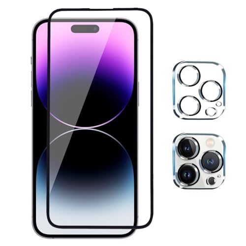 Image of Premium Tempered Glass Screen Protector with Camera Lens Protector for iPhone 14 Pro - [2-Pack] Ultra-Clear, Anti-Scratch, Easy Installation