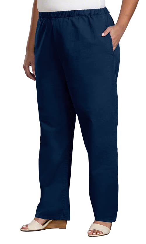 Plus Size Relaxed Leg Stretch Cotton Twill Pants