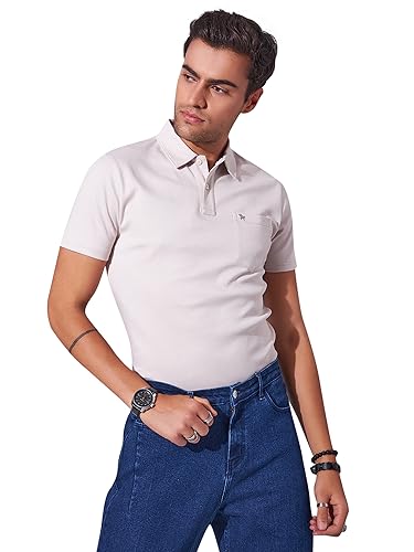 Image of Men's Solid Polo Collar Casual T-Shirt with Pocket | Cotton Polo Collar Half Sleeves Solid T-Shirt | Slim Fit Polos