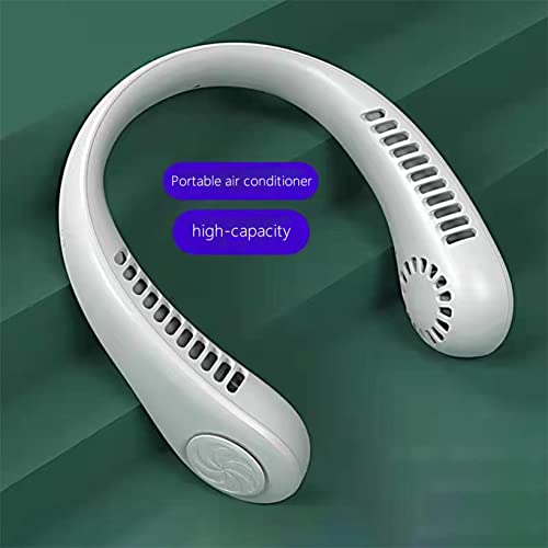 Zzkhgo Bladeless Neck-Fan, 2023 New Portable Neck-Fan Usb Rechargeable, Bladeless Neck-Fan With 360 Airflow, Portable Hands-Free, 3 Speeds Hanging Neck-Fan For Outdoor Sports Travel (White) #TOP2