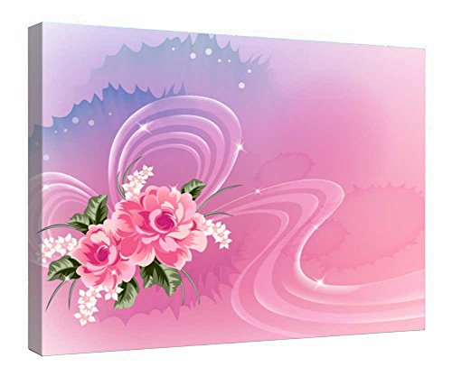 Tableau sur toile fleurs encadré bois de qualité supérieure pour intérieur chic