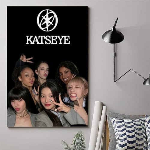 Lenaeo Katseye Poster Band Vintage Music Für Zimmer, Ästhetische Leinwand-Wandkunst, Schlafzimmer-Dekor Poster 12x18inch(30x45cm)