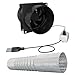 Extractor Fan, Portable Extractor Fan with 10ft Duct Hose USB Adjustable DIY Fume Extractor Powerful 5V 2A Brushless Motor Exhaust Fan for Kitchen Bathroom Smoke
