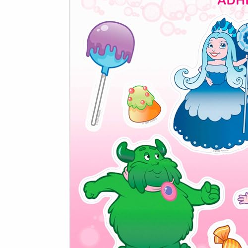 Image of Hasbro Candy Land Adhesive Vinyl Decals - Fun Candy Land Stickers with Princess Lolly, Mr. Mint, and Queen Frostine, 1 Pack (7 Count)